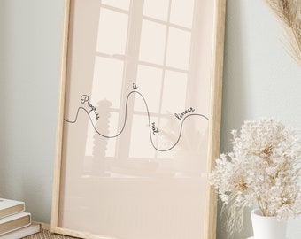 Progress Is Not Linear Print, Therapy Office Art (Digital Download)