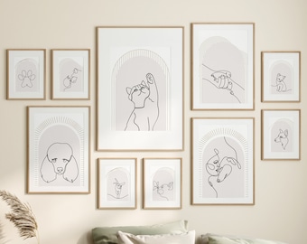 Veterinary Line Art Print Set, Vet Office Decor (Digital Download)