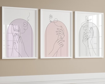 Nail Salon Line Art Prints, Beauty Salon Decor (Digital Download)