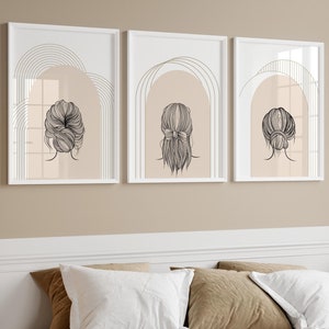 Set di 3 stampe per parrucchieri, stampe murali per saloni di bellezza, decorazioni per studi di parrucchieri, decorazioni per saloni di bellezza, regali per parrucchieri, poster per acconciature, stampe per parrucchieri