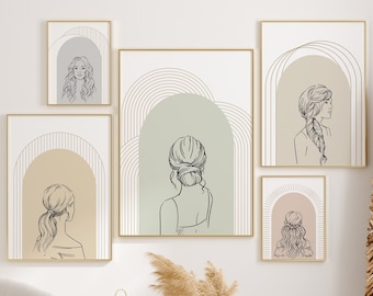 Hair Salon Prints Set of 5, Beauty Salon Wall Art, Hair Studio Decor,Beauty Salon Decor, Hairdresser Gift,Hairstyles Posters,Hairstylist Art