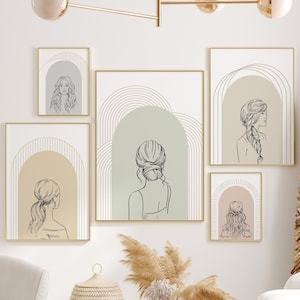 Hair Salon Prints Set of 5, Beauty Salon Wall Art, Hair Studio Decor,Beauty Salon Decor, Hairdresser Gift,Hairstyles Posters,Hairstylist Art
