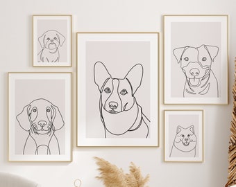 Dog Line Art Prints, Veterinary Decor (Digital Download)