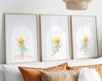 Tooth Fairy Prints Set, Kids Dental Decor (Printable)
