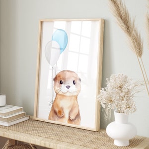 Baby Otter Print, Fischotter Poster, Druckbares Poster, Druckbares Poster, Druckbares Poster, Poster für Baby und Haus, Deko für Baby und Haus, Illustration