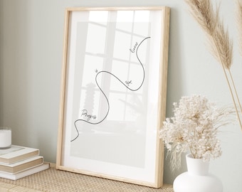 Progress is Not Linear Print, Therapy Office Art (Digital Download)