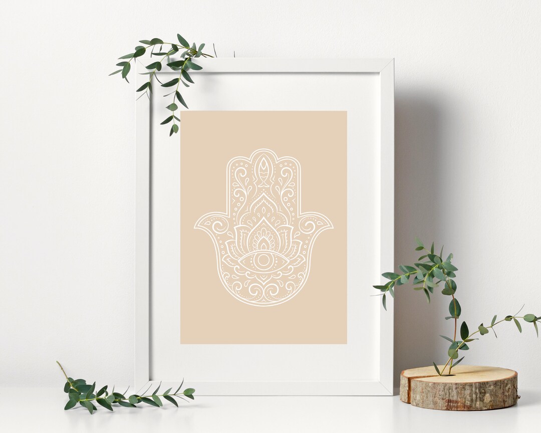Hamsa Hand Print Boho Hand Wall Art Fatima Hand Printable - Etsy