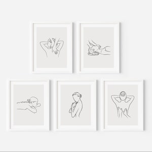 Body Massage Art Prints Set of 5, Spa Decor, Massage Therapist Art, Wellness Center Decor, Massage Room Decor, Treatment Room Art, Printable