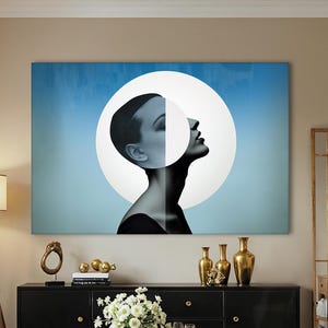 Abstract Female Face Print Decor Ready to Hang
