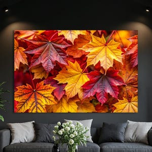Autumn Leaves Canvas Art Fall Wall Decor Ready to Hang