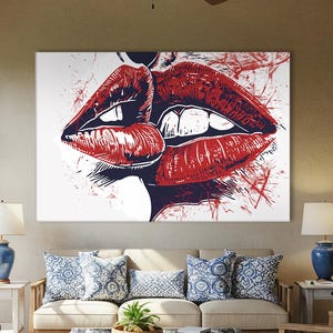 Expressive Lips Art Canvas Ready to Hang