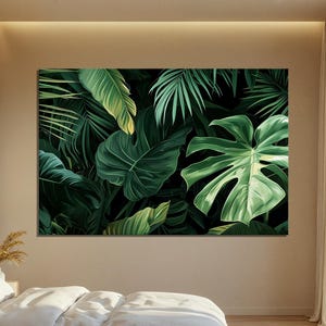 Tropical Leaves Canvas Art Ready to Hang