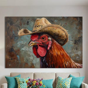 Funny Rooster Art Print for Modern Wall Art