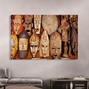 African Mask Canvas Print: Tribal Heritage Wall Art
