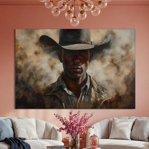 Cowboy Portrait Art Canvas for Western Decor Ready to Hang