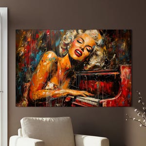 Expressive Pianist Art Canvas for Bold Decor Ready to Hang