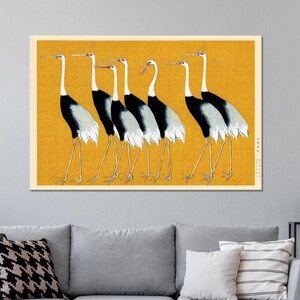 Japanese Crane Canvas Print for Asian Home Decor Gift Ready to Hang