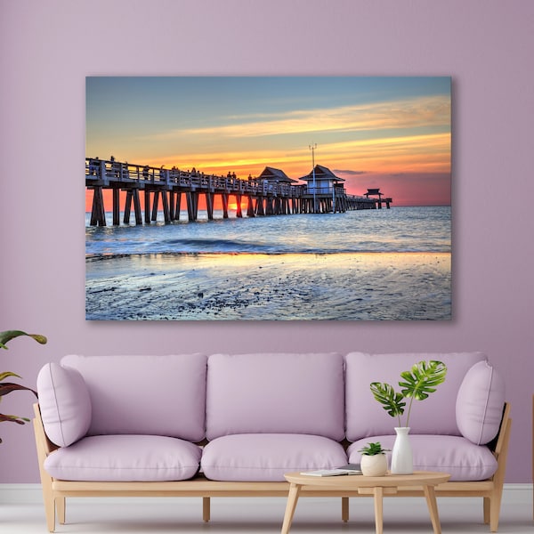 Ocean Beach Pier Art Canvas Etsy