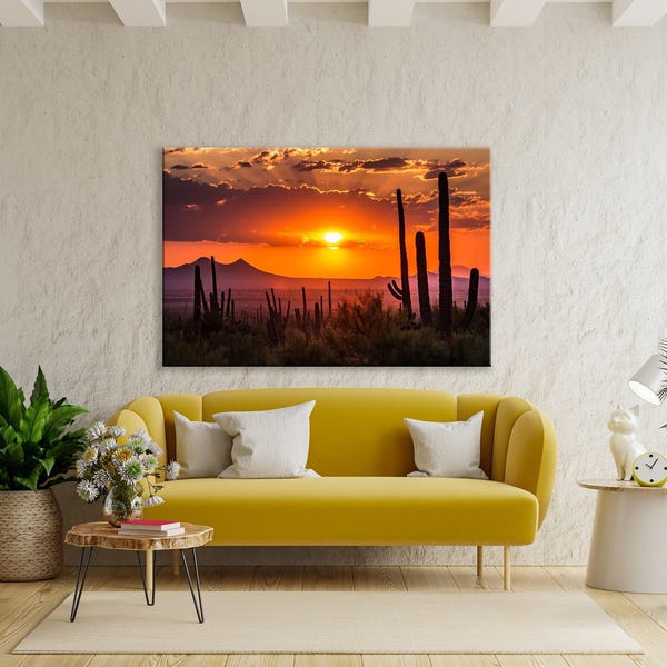 Arizona Desert Sunset Canvas Print: Southwestern Landscape Wall Art
