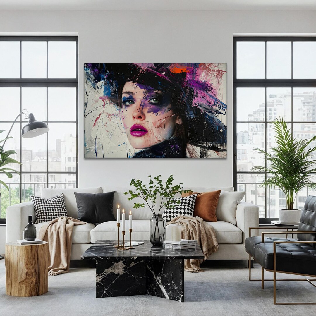 Abstract Woman Print for Modern Wall Art Ready to Hang - Etsy