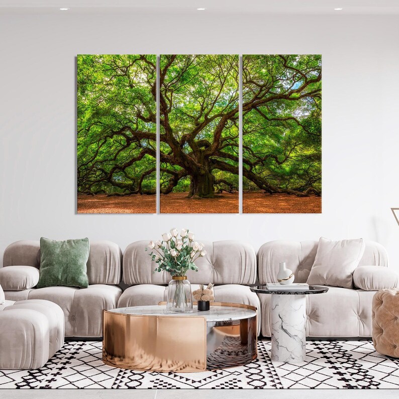 Majestic Angel Oak Tree Canvas Print: Elegant Wall Art image 3