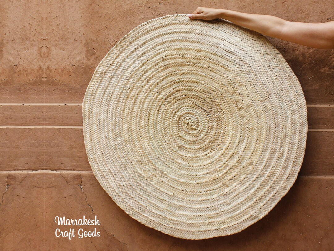 Handwoven Palm Leaf Round Straw Floor Mat Handmade in Etsy