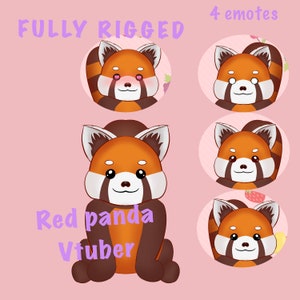 Live2d Red Panda Vtuber Fully Rigged ( Simple )