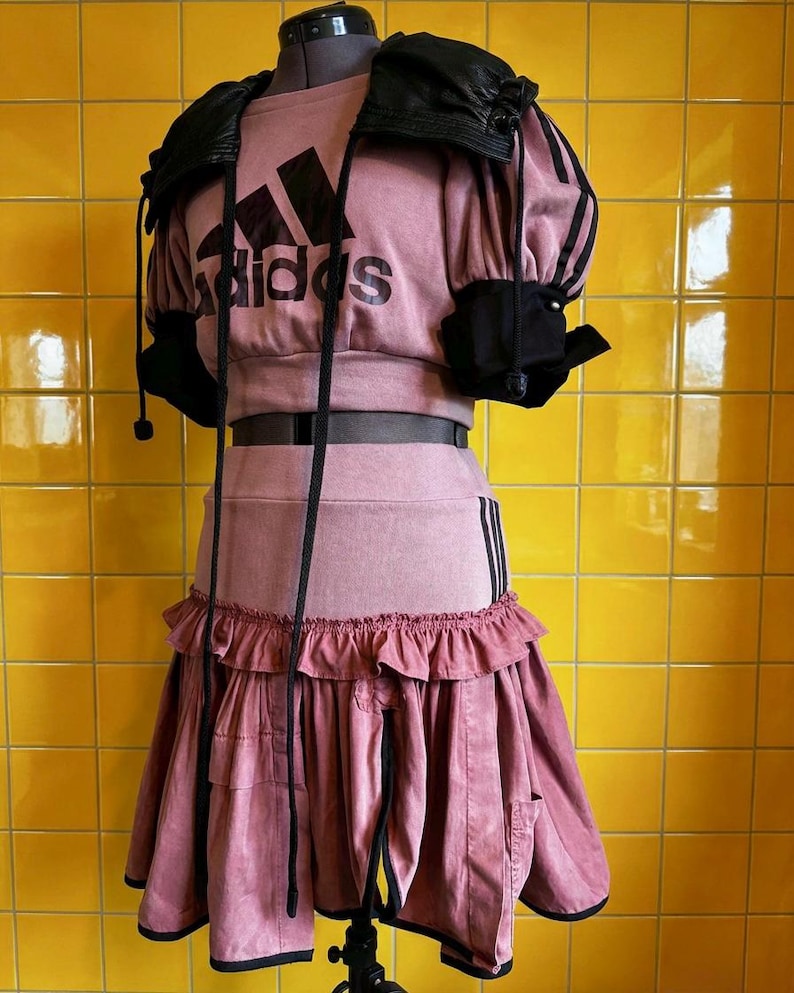 Pink Addidas Ruffles Dusky Pink Adidas Reworked 3-piece Co-ord Set - Etsy