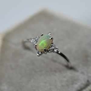 Oval Opal Ring Natural Opal Ring Minimalist Ring Stackable Ring Dainty Opal Ring 925 Silver Opal Ring 14K Rose Gold Opal Ring Opal Jewellery