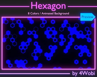 Fondo hexagonal / Animado / Corriente / OBS Studio / WebM