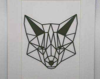 Geometric Fox Wall Art, Minimalistic Animal Decoration, Modern  Home Decor, Unframed A4 Picture, Hanging 3D Print, Gift for House.