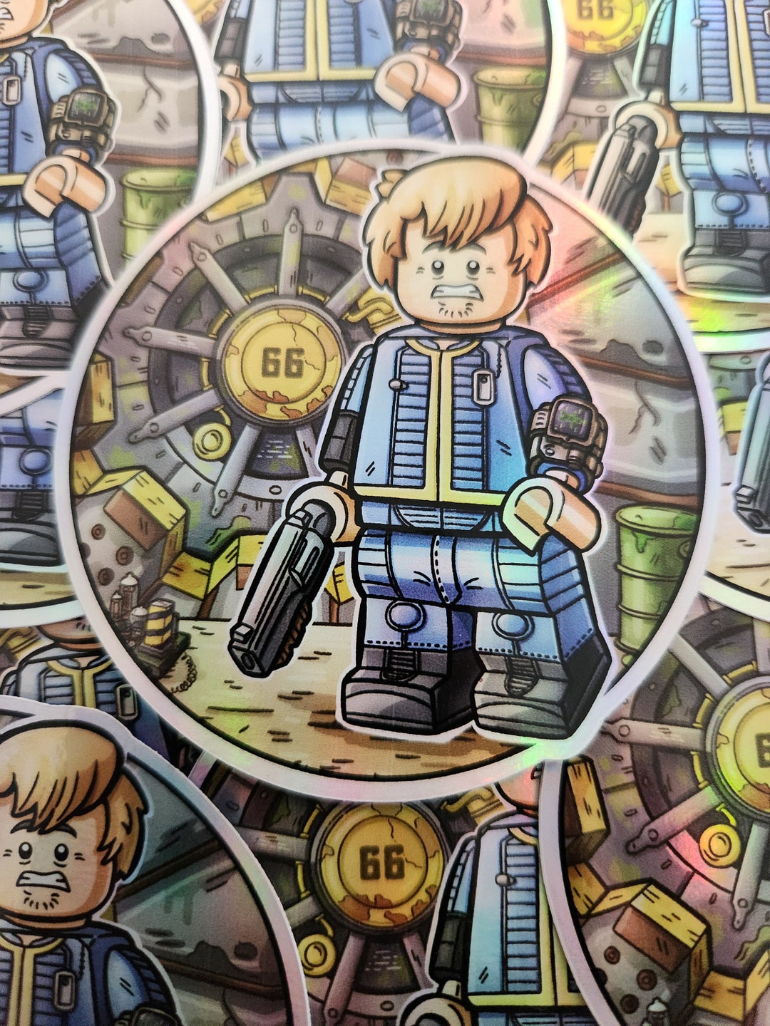 Fallout Swagger Fallout Vault Dweller/shaggy Mashup 3x3 Holographic Vinyl Sticker - Etsy