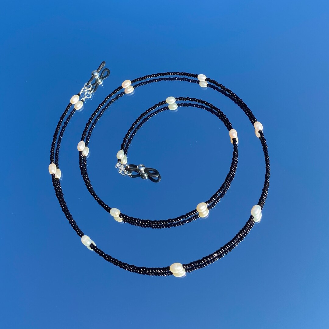 Pearl Beaded Glasses Chain Etsy