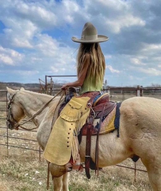 Chaps D'équitation Chink Whoolies - Cuir Adulte, Fabriqués Aux USA, Neufs