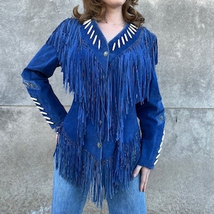 Ladies Fringes Vintage Style Leather Jacket Suede Leather Jacket, Ladies Leather Jacket , Western Jacket- Gifts For Her