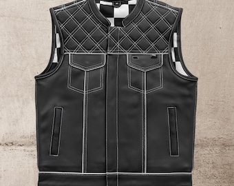 HOMME FAUX CUIR Moto Gilet Clouté Gilet Veste sans Manche EUR 61,00 - FR