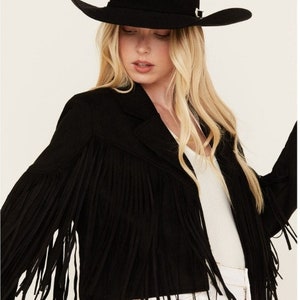 Ladies Fringes Vintage Style Leather Jacket Suede Leather Jacket, Ladies Leather Jacket , Western Jacket- Gifts For Her