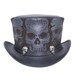 Rocker Black Suede Leather Top Hat Handcrafted Leather Hat , Conchos ...