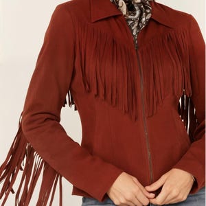 Women&#39;s Vintage Fringes Leather Jacket Suede Leather Jacket Ladies Leather Jacket Western Jacket Cowgirl Country Side Jacket - Gifts For Her