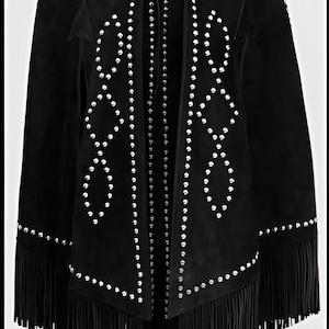 Ladies Fringes Vintage Style Leather Jacket Suede Leather Jacket,Women Leather Jacket Cowgirl Country Side Western Jacket- Gifts For Her