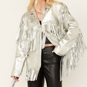 Ladies Fringes Vintage Style Leather Jacket Leather Jacket, Ladies Leather Jacket , Western Jacket- Gifts For Her