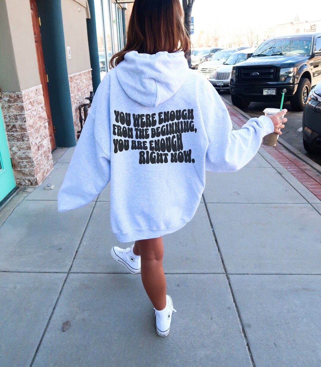 You Are Enough Oversized Hoodie Beach Hoodie Inspirational - Etsy