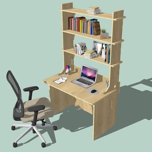 Schreibtisch und Bücherregal, Kinderschreibtisch, Junge Schreibtisch