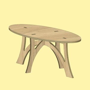 Coffee Table, Ellipse Table, Disassembled Table, Disassembled Furniture , CNC Cut Files, Dinner Table, CNC Files, CNC Cut Projects