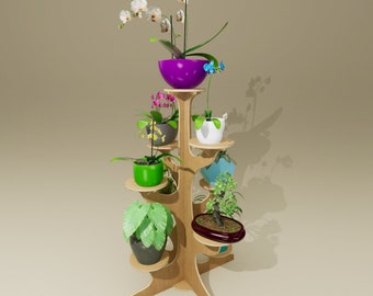 Plant stand, Tiered plant stand, Wooden plant stand, Cnc cut files, Cnc files, Home decor