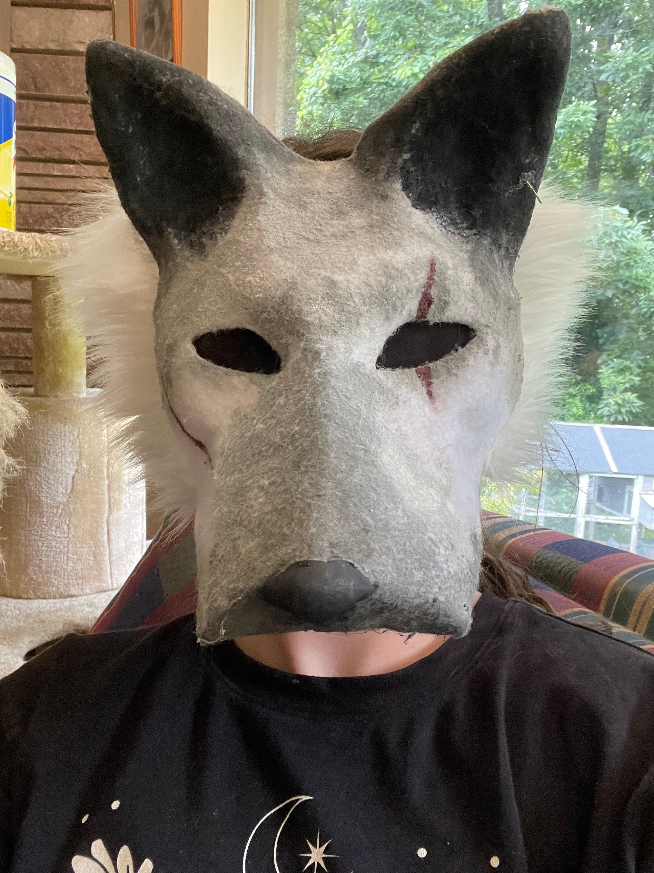 Gray wolf therian mask