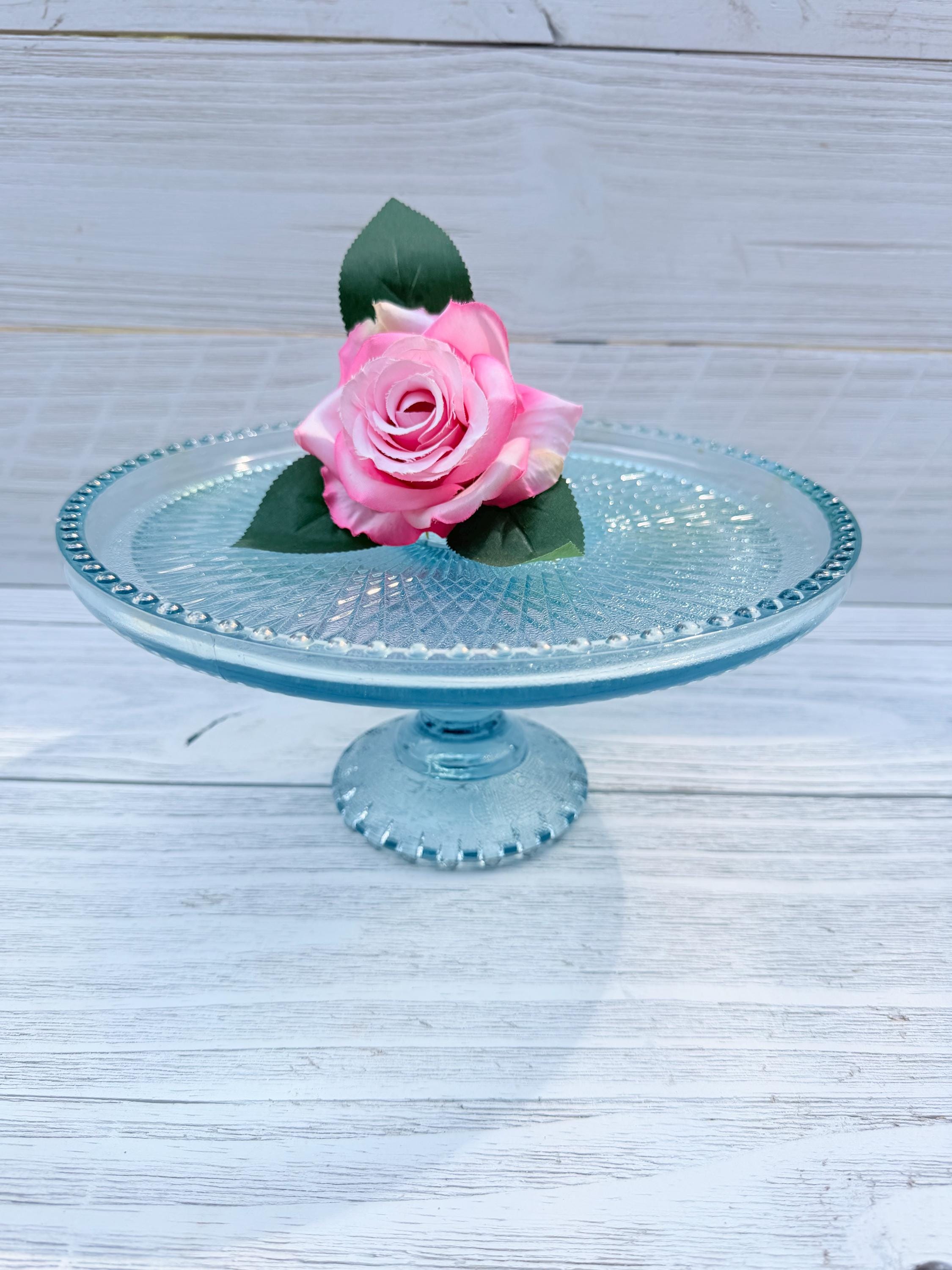Vintage Light Blue Glass Plates - Etsy