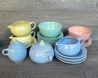 Vintage LURAY PASTELS, Taylor Smith & Taylor, Mid Century Geschirr, WAHL: Zuckerdosen, Milchkännchen, Haferflocken, Dessert-/Beerenschalen