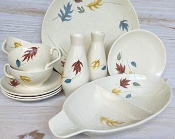 FRANCISCAN Earthenware AUTUMN LEAVES Pattern, 1960's Vintage Dinnerware Gladding McBean California, Choice of items: