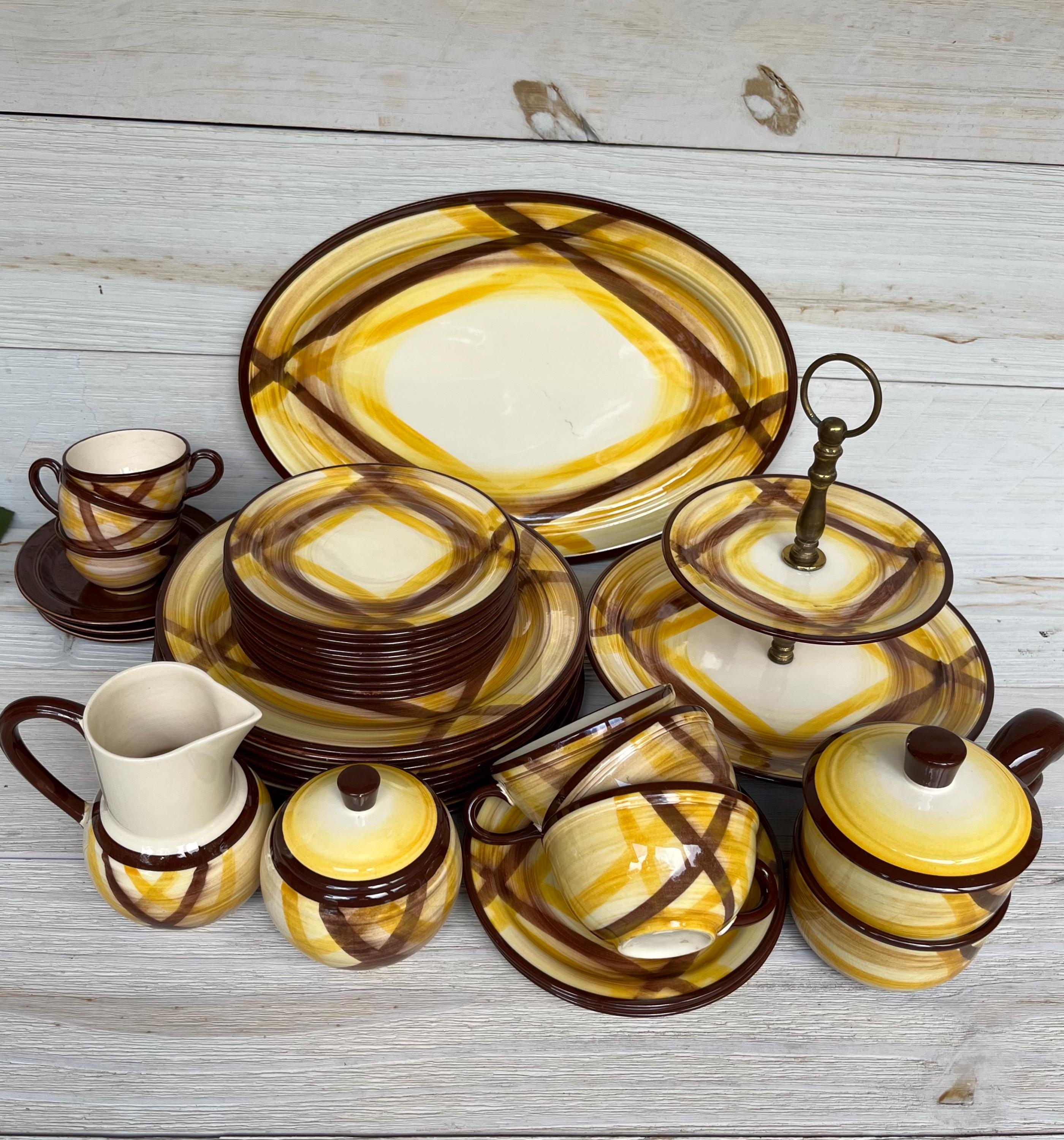 Vintage Vernonware California Pottery Dinnerware, 1950's Organdie